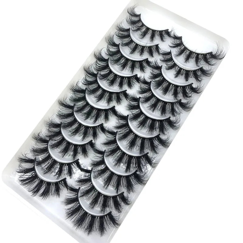 2023 New 10 pairs 3D Mink Eyelashes Natural False Eyelashes Lashes Soft Fake Eyelashes Extension Makeup Tools Wholesale