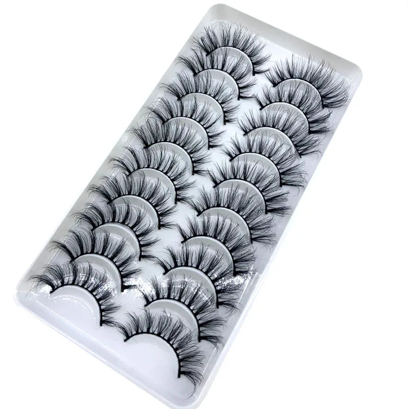 2023 New 10 pairs 3D Mink Eyelashes Natural False Eyelashes Lashes Soft Fake Eyelashes Extension Makeup Tools Wholesale