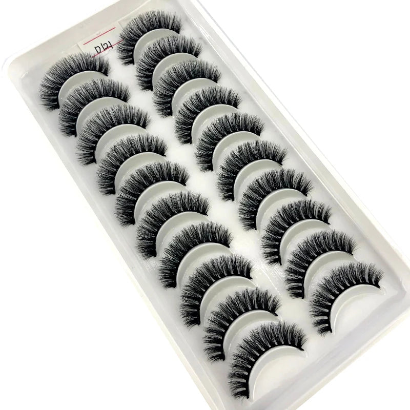 2023 New 10 pairs 3D Mink Eyelashes Natural False Eyelashes Lashes Soft Fake Eyelashes Extension Makeup Tools Wholesale