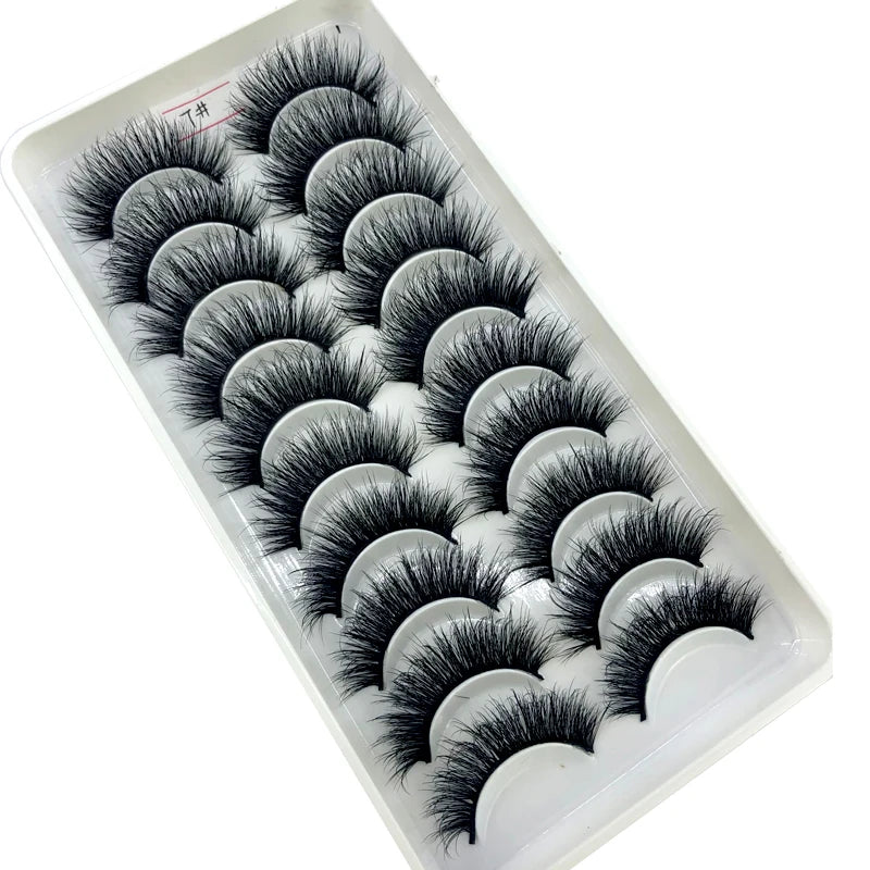 2023 New 10 pairs 3D Mink Eyelashes Natural False Eyelashes Lashes Soft Fake Eyelashes Extension Makeup Tools Wholesale