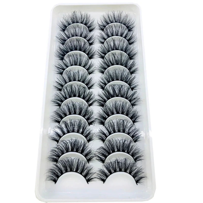2023 New 10 pairs 3D Mink Eyelashes Natural False Eyelashes Lashes Soft Fake Eyelashes Extension Makeup Tools Wholesale