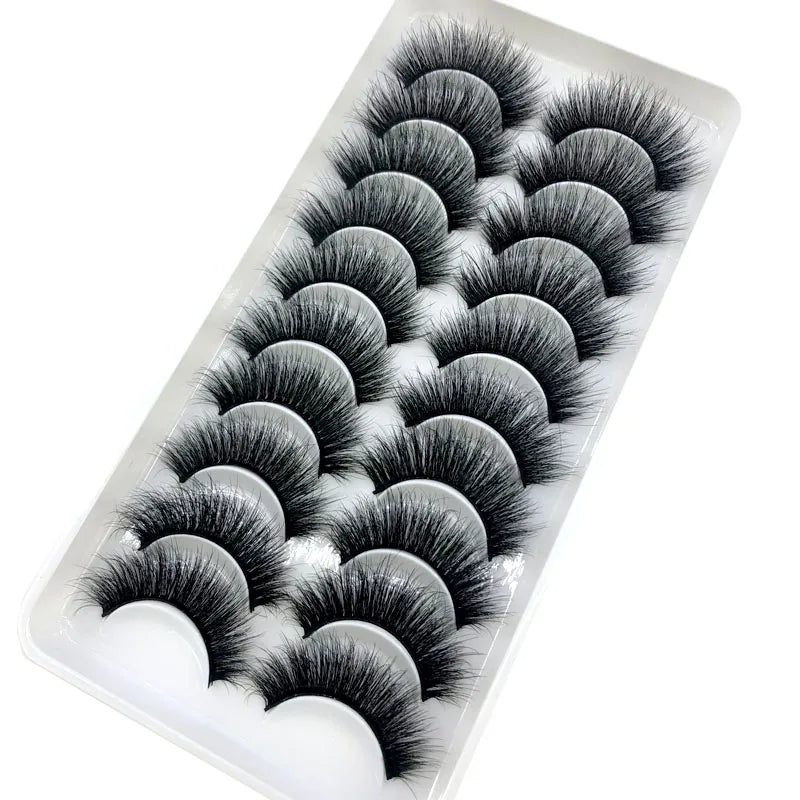 2023 New 10 pairs 3D Mink Eyelashes Natural False Eyelashes Lashes Soft Fake Eyelashes Extension Makeup Tools Wholesale