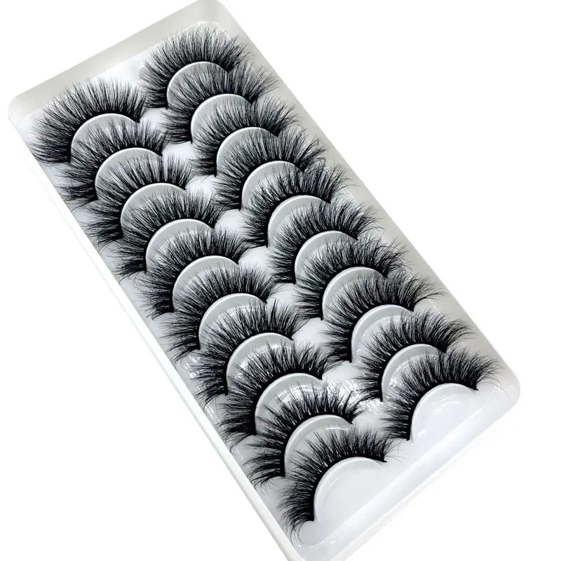2023 New 10 pairs 3D Mink Eyelashes Natural False Eyelashes Lashes Soft Fake Eyelashes Extension Makeup Tools Wholesale