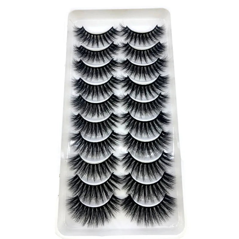2023 New 10 pairs 3D Mink Eyelashes Natural False Eyelashes Lashes Soft Fake Eyelashes Extension Makeup Tools Wholesale