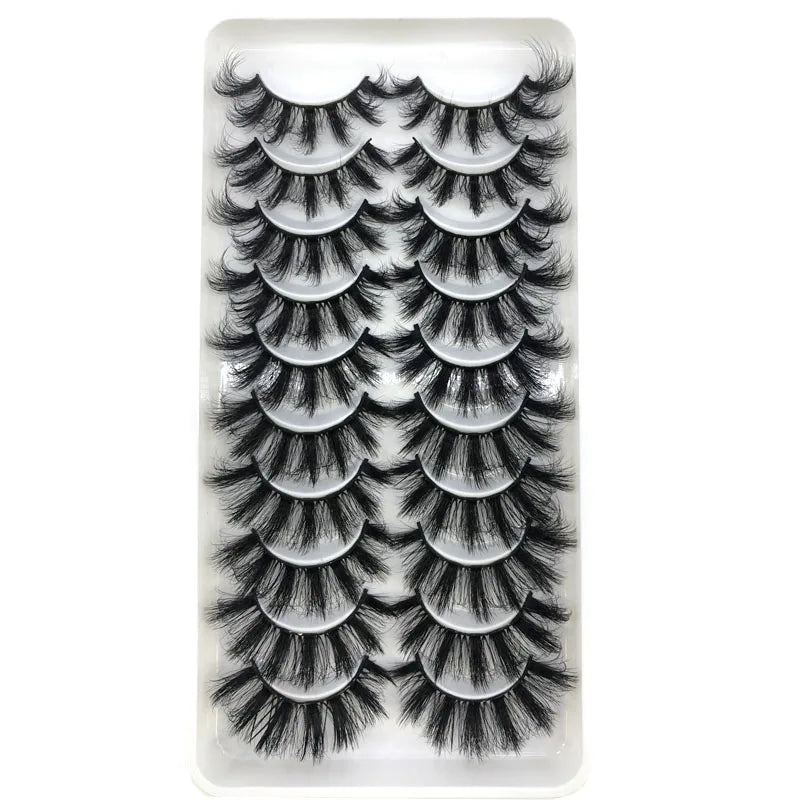 2023 New 10 pairs 3D Mink Eyelashes Natural False Eyelashes Lashes Soft Fake Eyelashes Extension Makeup Tools Wholesale