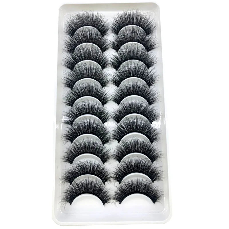 2023 New 10 pairs 3D Mink Eyelashes Natural False Eyelashes Lashes Soft Fake Eyelashes Extension Makeup Tools Wholesale