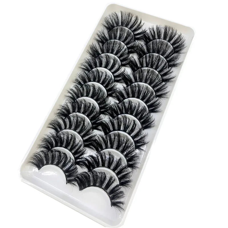 2023 New 10 pairs 3D Mink Eyelashes Natural False Eyelashes Lashes Soft Fake Eyelashes Extension Makeup Tools Wholesale