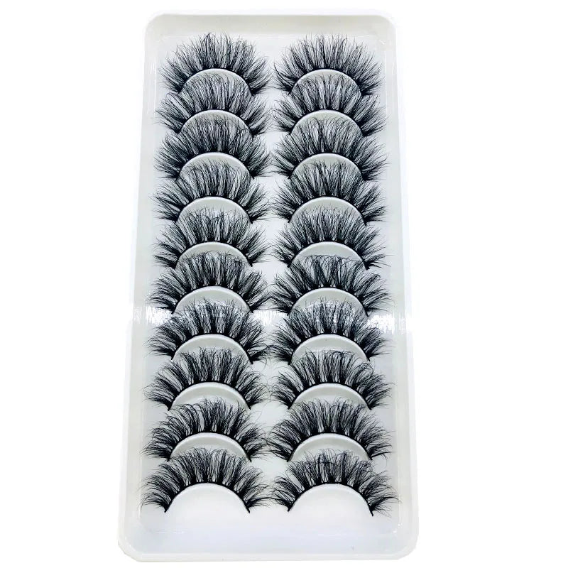 2023 New 10 pairs 3D Mink Eyelashes Natural False Eyelashes Lashes Soft Fake Eyelashes Extension Makeup Tools Wholesale
