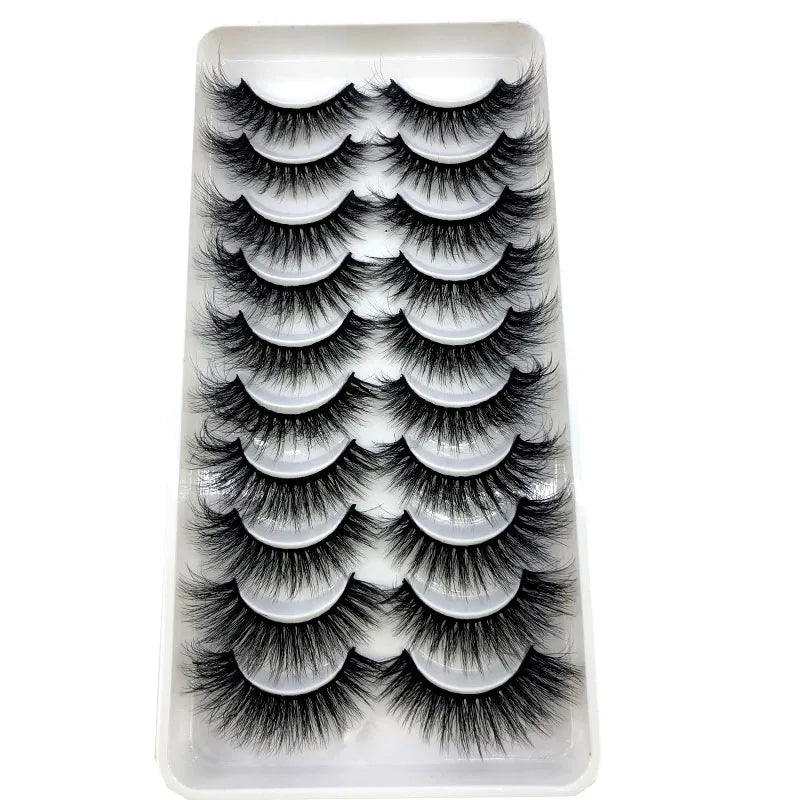 2023 New 10 pairs 3D Mink Eyelashes Natural False Eyelashes Lashes Soft Fake Eyelashes Extension Makeup Tools Wholesale