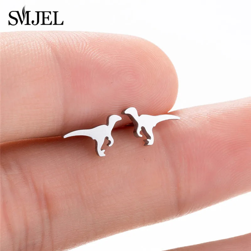 Cute Animal Deer Stud Earrings Stainless Steel Small Snowflake Earring for Women Christmas Jewelry pendientes Gifts