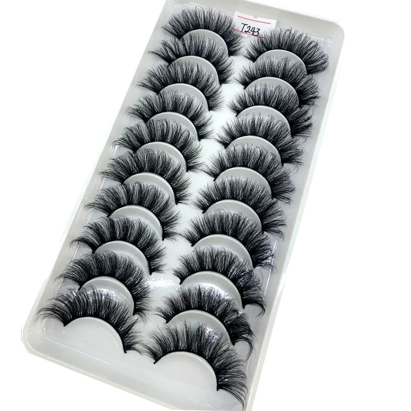 2023 New 10 pairs 3D Mink Eyelashes Natural False Eyelashes Lashes Soft Fake Eyelashes Extension Makeup Tools Wholesale