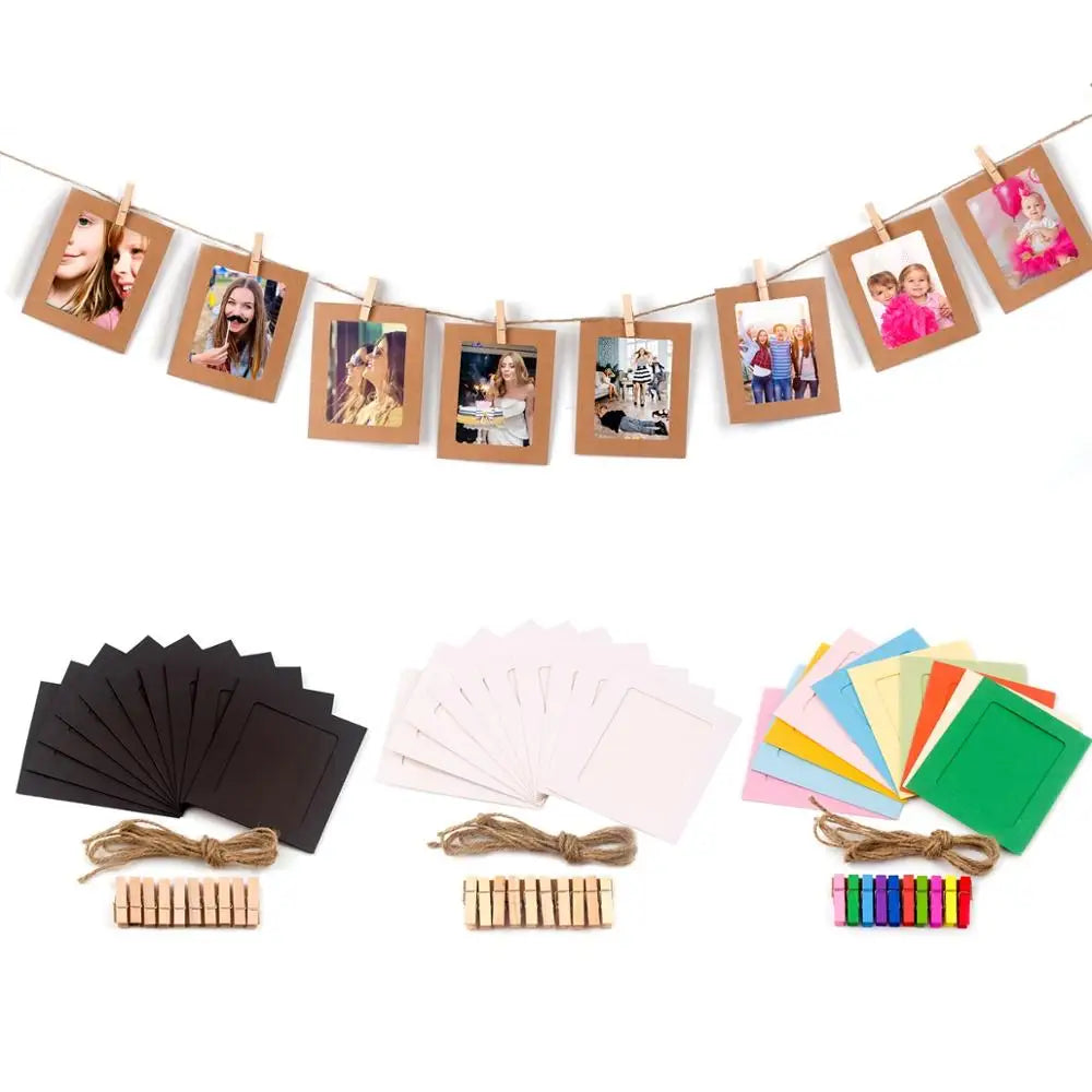Picture Photo Frame Banner Wedding Decoration Birthday Party Decoration Wedding Wall Rope Clip Wedding Party Supplies