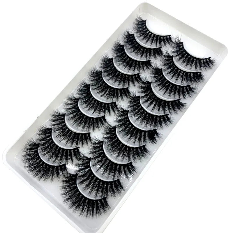 2023 New 10 pairs 3D Mink Eyelashes Natural False Eyelashes Lashes Soft Fake Eyelashes Extension Makeup Tools Wholesale