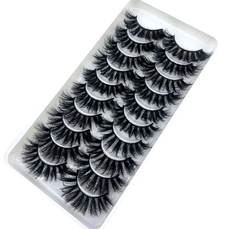 2023 New 10 pairs 3D Mink Eyelashes Natural False Eyelashes Lashes Soft Fake Eyelashes Extension Makeup Tools Wholesale