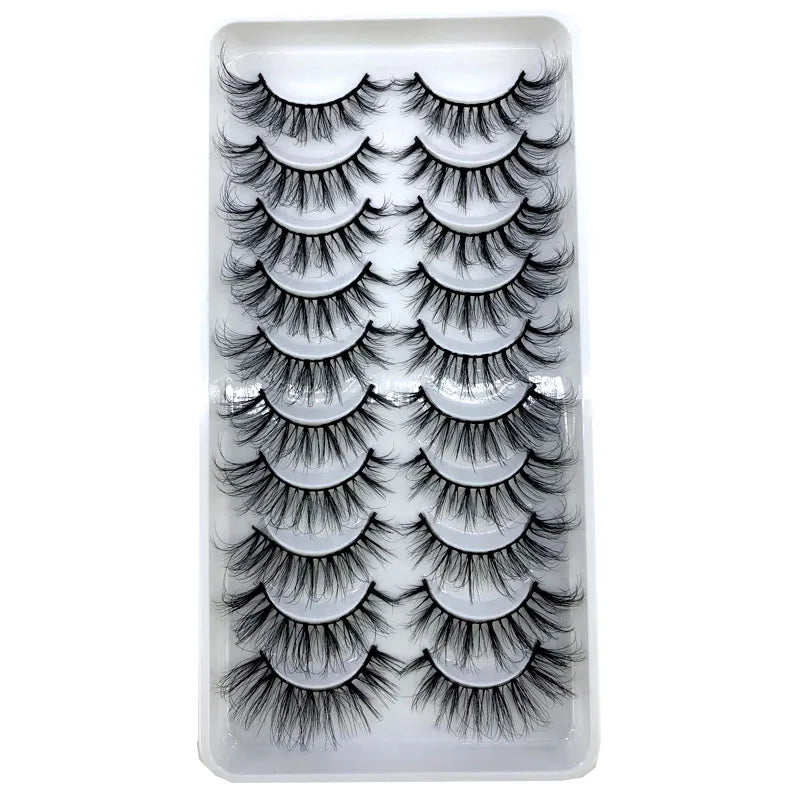 2023 New 10 pairs 3D Mink Eyelashes Natural False Eyelashes Lashes Soft Fake Eyelashes Extension Makeup Tools Wholesale