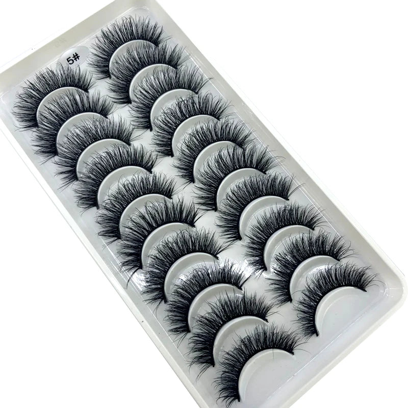 2023 New 10 pairs 3D Mink Eyelashes Natural False Eyelashes Lashes Soft Fake Eyelashes Extension Makeup Tools Wholesale