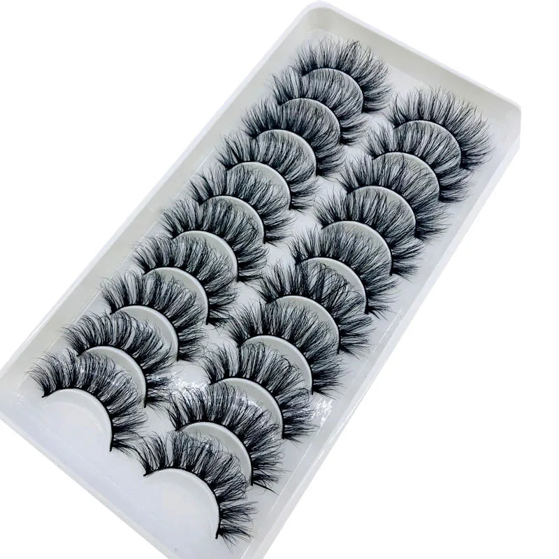 2023 New 10 pairs 3D Mink Eyelashes Natural False Eyelashes Lashes Soft Fake Eyelashes Extension Makeup Tools Wholesale