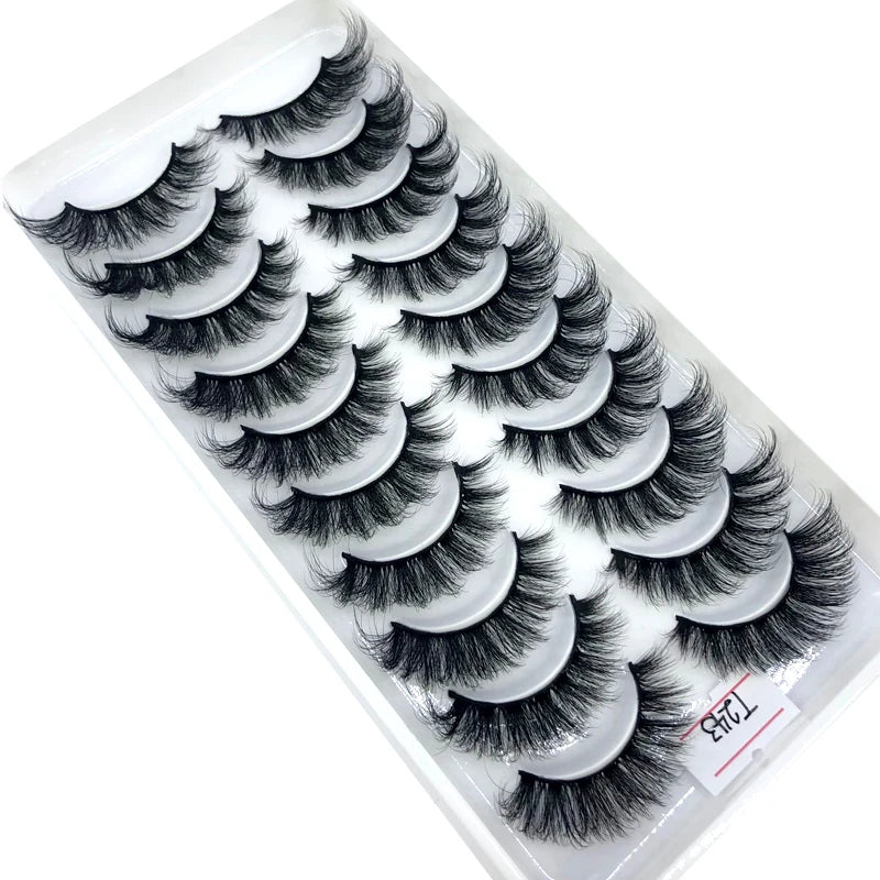 2023 New 10 pairs 3D Mink Eyelashes Natural False Eyelashes Lashes Soft Fake Eyelashes Extension Makeup Tools Wholesale