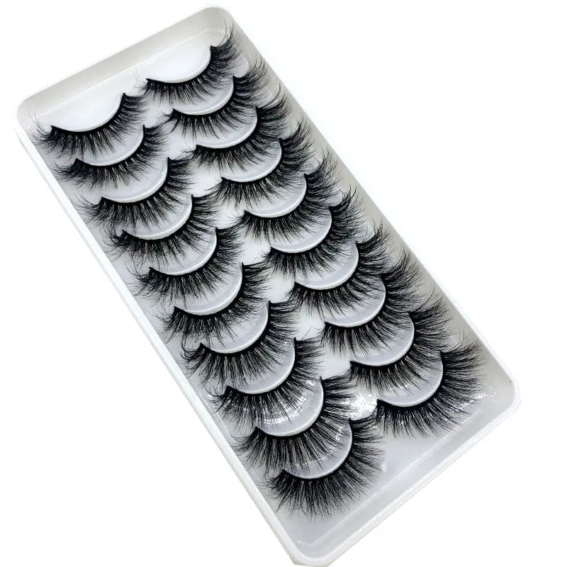 2023 New 10 pairs 3D Mink Eyelashes Natural False Eyelashes Lashes Soft Fake Eyelashes Extension Makeup Tools Wholesale