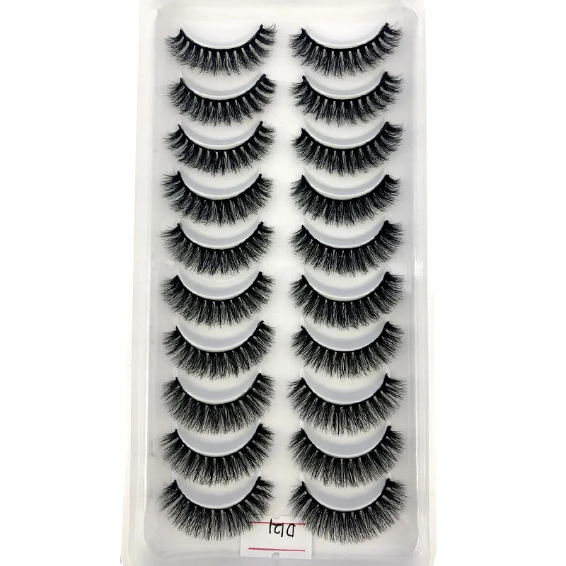 2023 New 10 pairs 3D Mink Eyelashes Natural False Eyelashes Lashes Soft Fake Eyelashes Extension Makeup Tools Wholesale