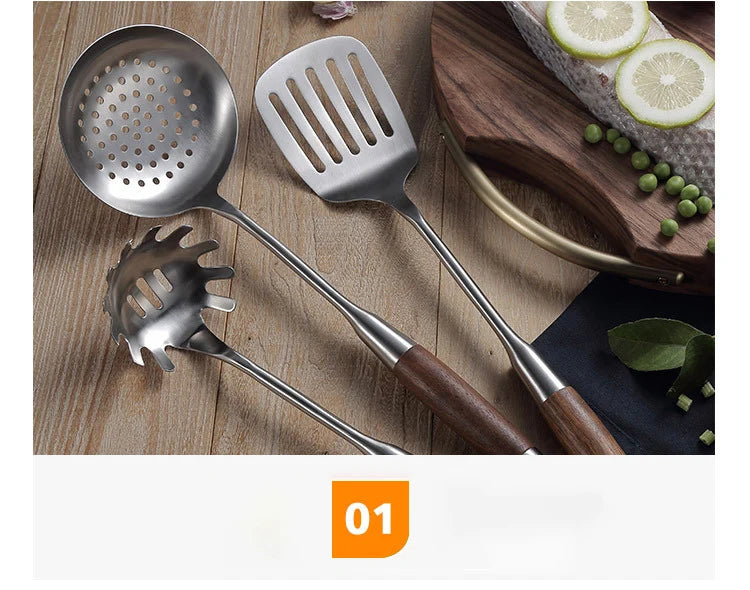Kitchen Cooking Utensils, Turner/ Soup Ladle/ Slotted Turner/ Slotted Spoon/ Pasta Server, 304 Staniless Steel