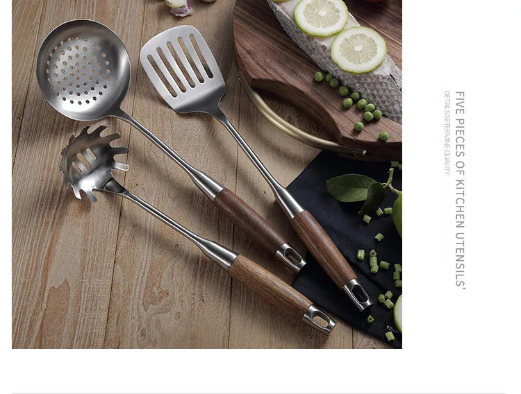 Kitchen Cooking Utensils, Turner/ Soup Ladle/ Slotted Turner/ Slotted Spoon/ Pasta Server, 304 Staniless Steel