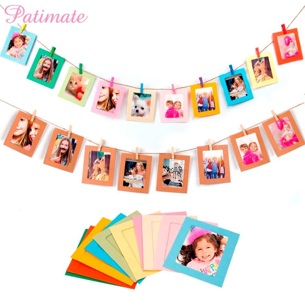 Picture Photo Frame Banner Wedding Decoration Birthday Party Decoration Wedding Wall Rope Clip Wedding Party Supplies