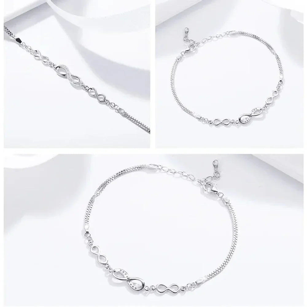 Timeless Infinity - Sterling Silver Bracelet With Sparkling Zirconia