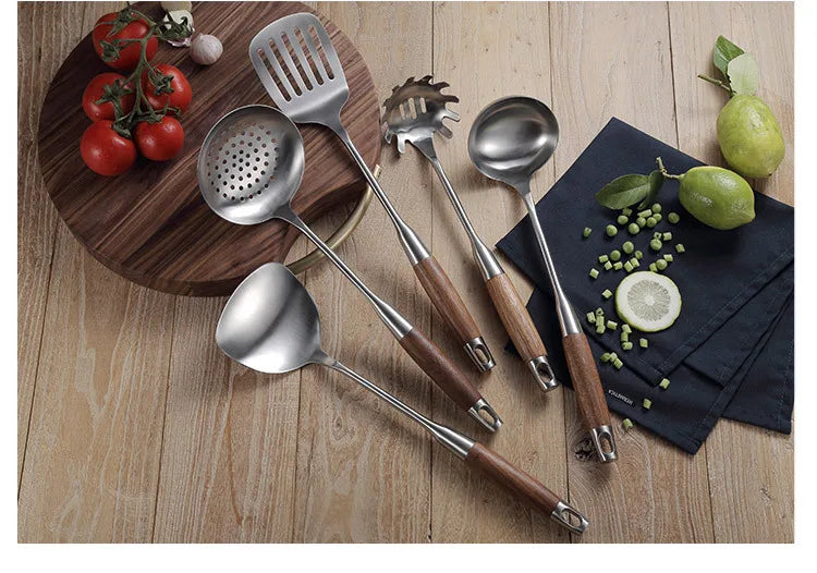 Kitchen Cooking Utensils, Turner/ Soup Ladle/ Slotted Turner/ Slotted Spoon/ Pasta Server, 304 Staniless Steel