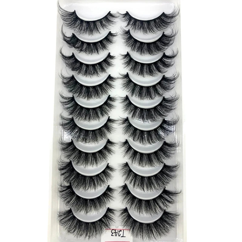 2023 New 10 pairs 3D Mink Eyelashes Natural False Eyelashes Lashes Soft Fake Eyelashes Extension Makeup Tools Wholesale