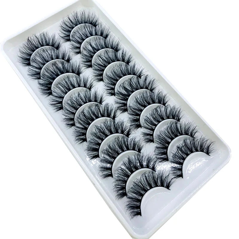 2023 New 10 pairs 3D Mink Eyelashes Natural False Eyelashes Lashes Soft Fake Eyelashes Extension Makeup Tools Wholesale