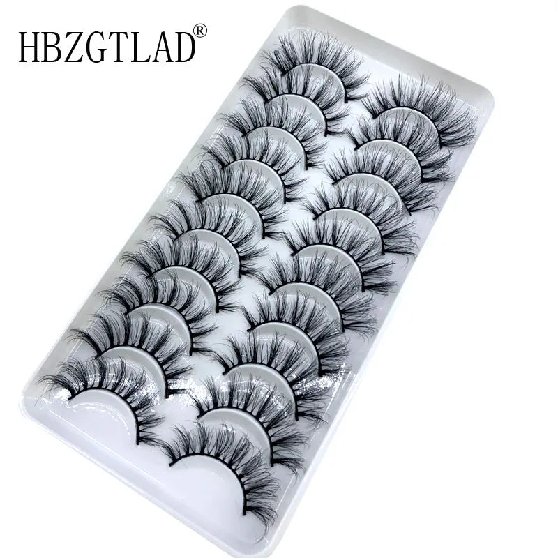 2023 New 10 pairs 3D Mink Eyelashes Natural False Eyelashes Lashes Soft Fake Eyelashes Extension Makeup Tools Wholesale