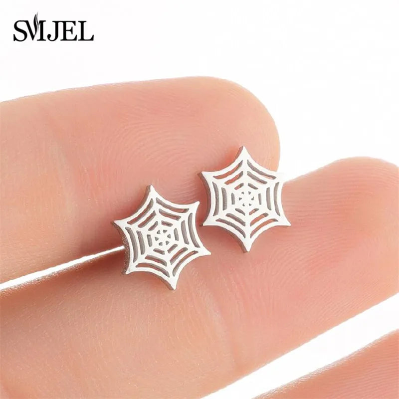 Cute Animal Deer Stud Earrings Stainless Steel Small Snowflake Earring for Women Christmas Jewelry pendientes Gifts