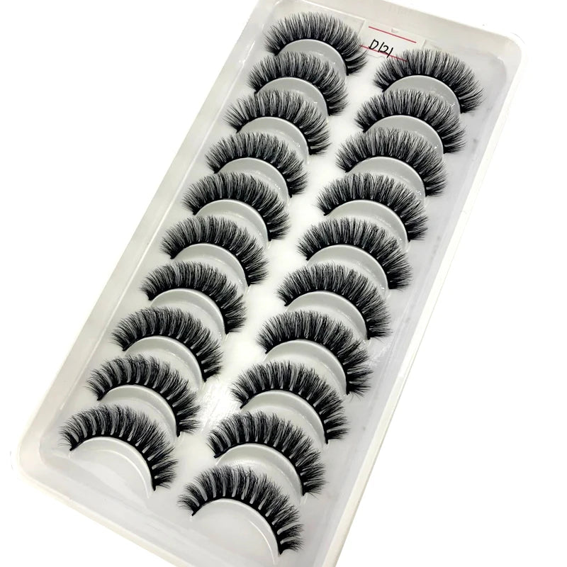 2023 New 10 pairs 3D Mink Eyelashes Natural False Eyelashes Lashes Soft Fake Eyelashes Extension Makeup Tools Wholesale