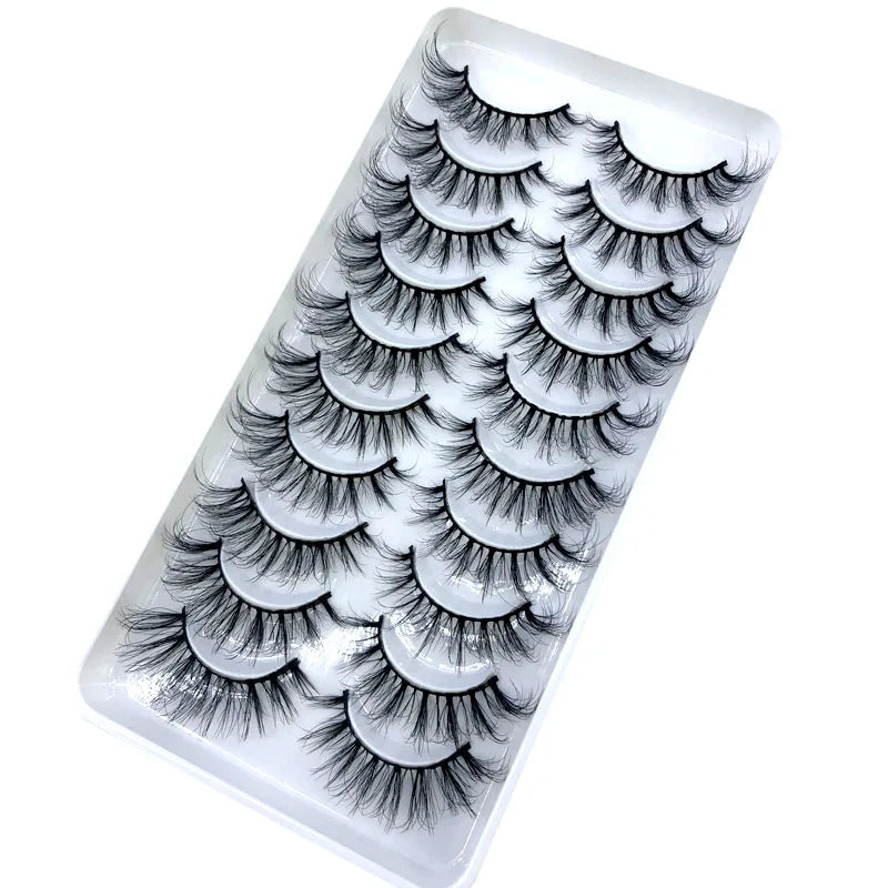 2023 New 10 pairs 3D Mink Eyelashes Natural False Eyelashes Lashes Soft Fake Eyelashes Extension Makeup Tools Wholesale