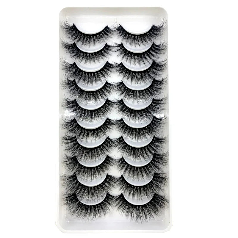 2023 New 10 pairs 3D Mink Eyelashes Natural False Eyelashes Lashes Soft Fake Eyelashes Extension Makeup Tools Wholesale