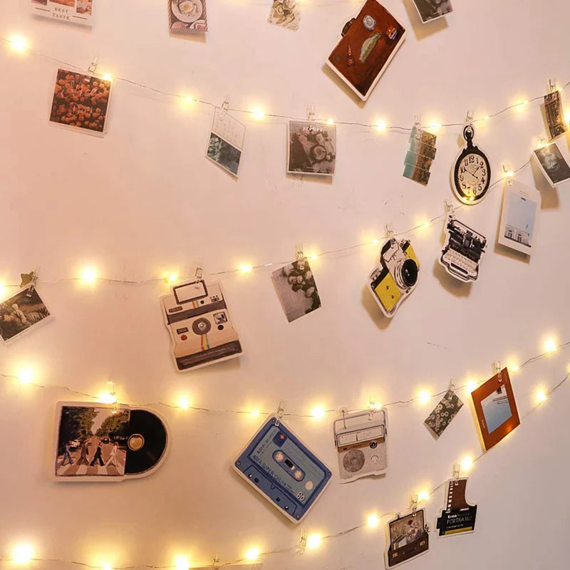 Picture Photo Frame Banner Wedding Decoration Birthday Party Decoration Wedding Wall Rope Clip Wedding Party Supplies