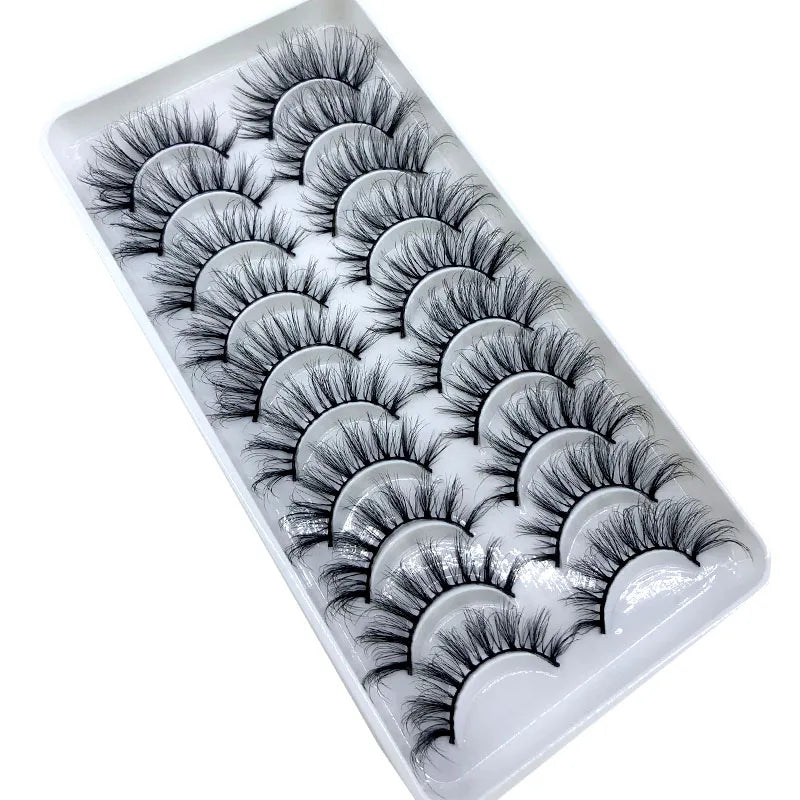2023 New 10 pairs 3D Mink Eyelashes Natural False Eyelashes Lashes Soft Fake Eyelashes Extension Makeup Tools Wholesale