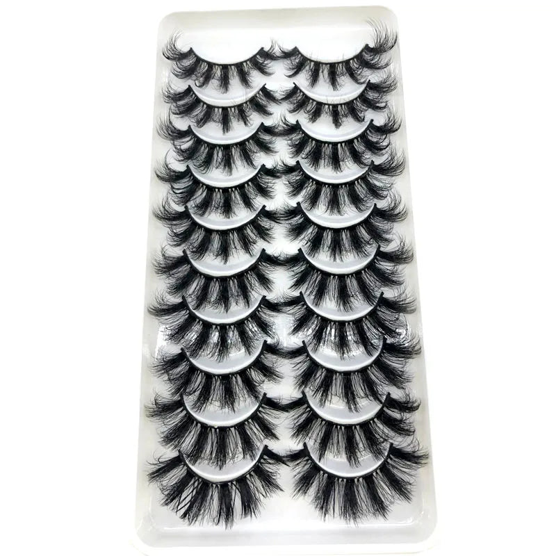 2023 New 10 pairs 3D Mink Eyelashes Natural False Eyelashes Lashes Soft Fake Eyelashes Extension Makeup Tools Wholesale