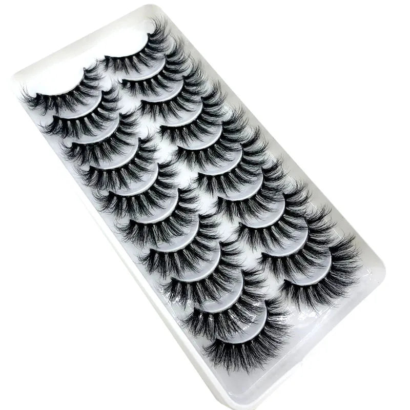 2023 New 10 pairs 3D Mink Eyelashes Natural False Eyelashes Lashes Soft Fake Eyelashes Extension Makeup Tools Wholesale