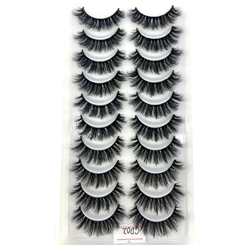 2023 New 10 pairs 3D Mink Eyelashes Natural False Eyelashes Lashes Soft Fake Eyelashes Extension Makeup Tools Wholesale