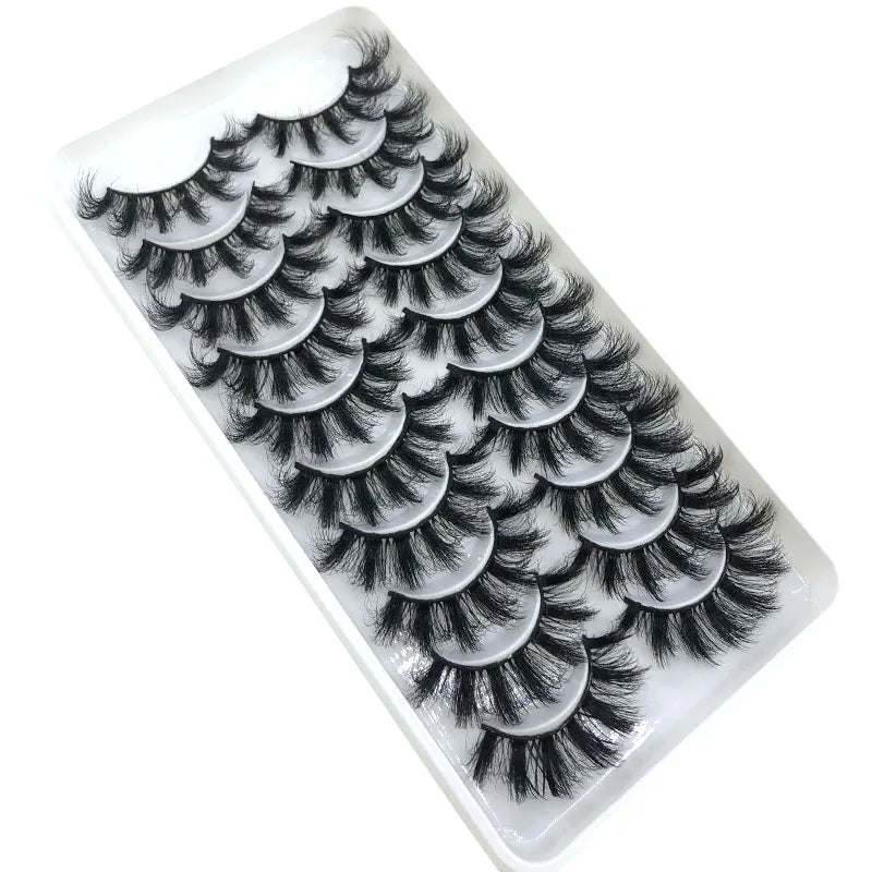 2023 New 10 pairs 3D Mink Eyelashes Natural False Eyelashes Lashes Soft Fake Eyelashes Extension Makeup Tools Wholesale
