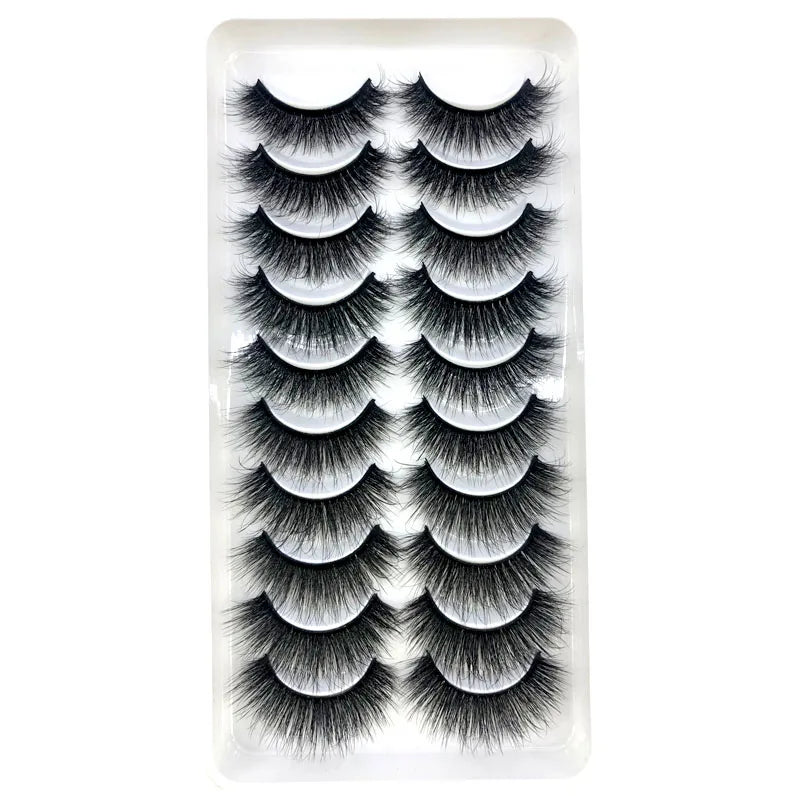 2023 New 10 pairs 3D Mink Eyelashes Natural False Eyelashes Lashes Soft Fake Eyelashes Extension Makeup Tools Wholesale