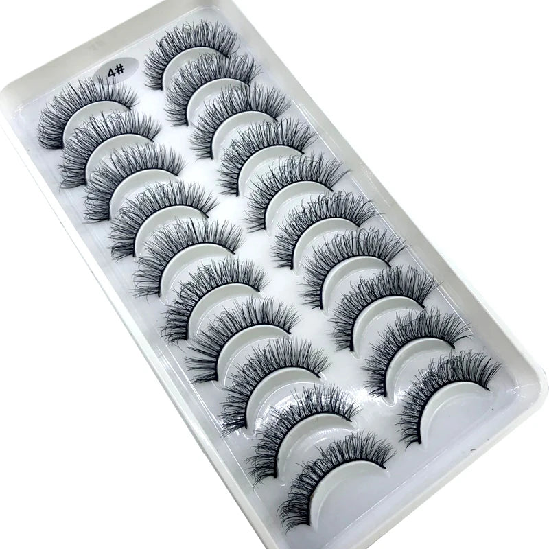 2023 New 10 pairs 3D Mink Eyelashes Natural False Eyelashes Lashes Soft Fake Eyelashes Extension Makeup Tools Wholesale