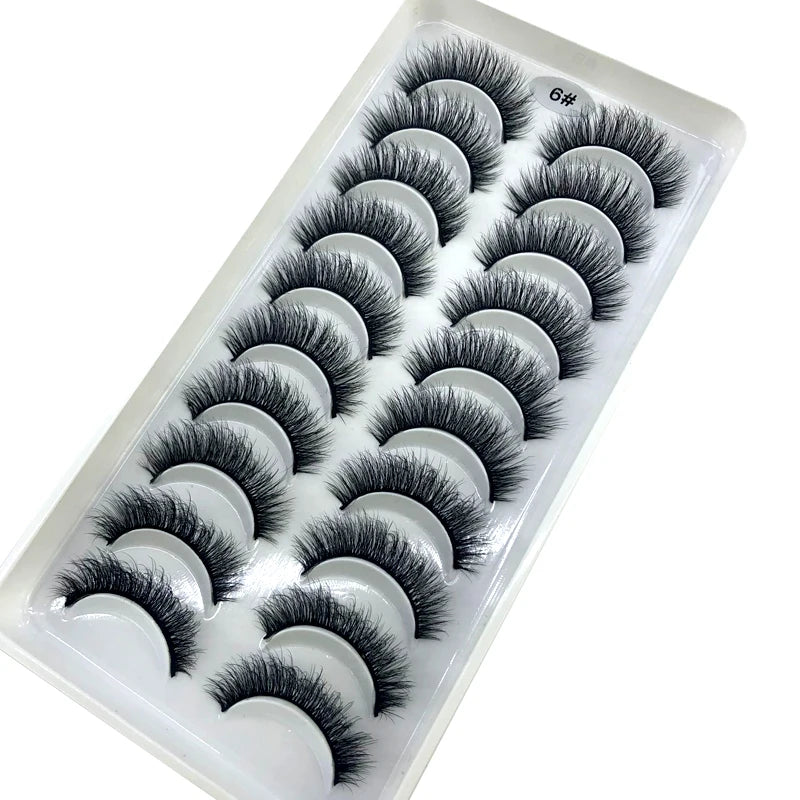 2023 New 10 pairs 3D Mink Eyelashes Natural False Eyelashes Lashes Soft Fake Eyelashes Extension Makeup Tools Wholesale
