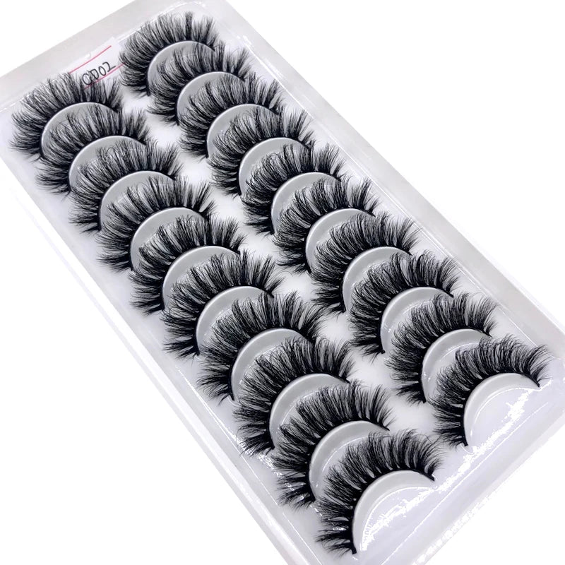 2023 New 10 pairs 3D Mink Eyelashes Natural False Eyelashes Lashes Soft Fake Eyelashes Extension Makeup Tools Wholesale