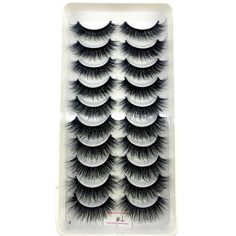 2023 New 10 pairs 3D Mink Eyelashes Natural False Eyelashes Lashes Soft Fake Eyelashes Extension Makeup Tools Wholesale