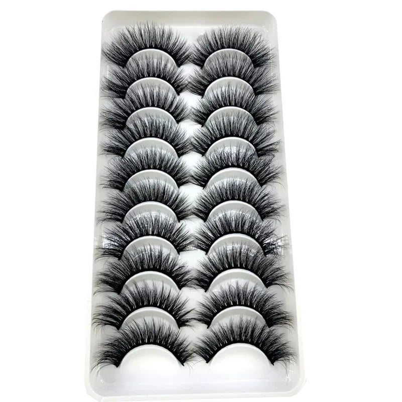 2023 New 10 pairs 3D Mink Eyelashes Natural False Eyelashes Lashes Soft Fake Eyelashes Extension Makeup Tools Wholesale