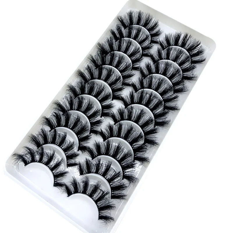 2023 New 10 pairs 3D Mink Eyelashes Natural False Eyelashes Lashes Soft Fake Eyelashes Extension Makeup Tools Wholesale