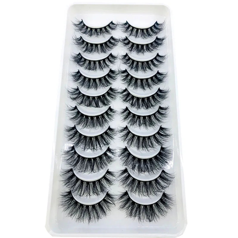 2023 New 10 pairs 3D Mink Eyelashes Natural False Eyelashes Lashes Soft Fake Eyelashes Extension Makeup Tools Wholesale